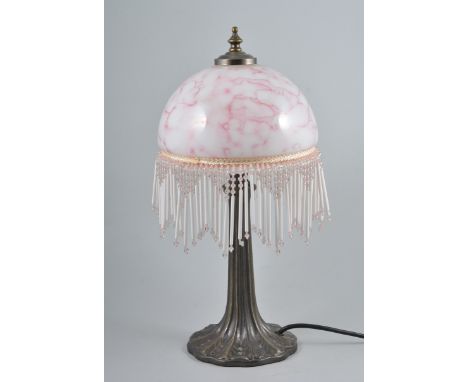 Modern table lamp in the Edwardian style, with a metal glass dome, 45cm.