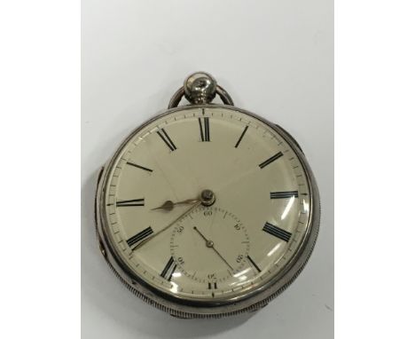 A silver cased Fusee key wind pocket watch with second subsidairy dial by R. Summersgill. Condition Report Movement seems to 