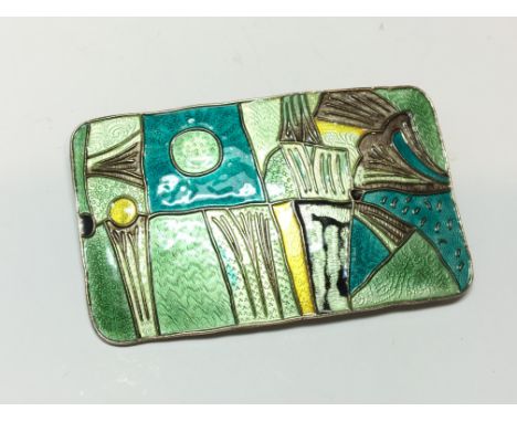 A David Anderson Norway Studio silver and enamel brooch.