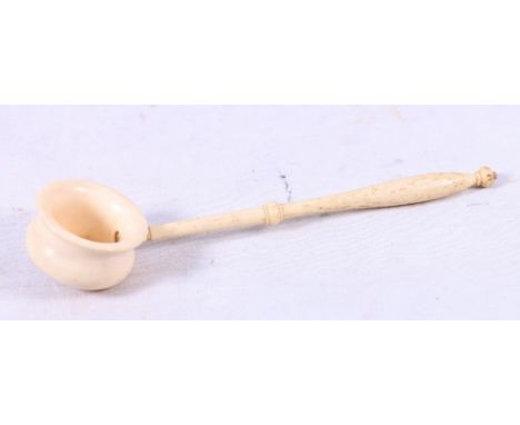 Bone toddy ladle with coronet finial.
