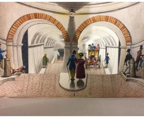 Alph. Giroux 'Optique No. 6, Pont sous la Tamise', hand coloured printed peep show Bridge under the Thames, of five accordion
