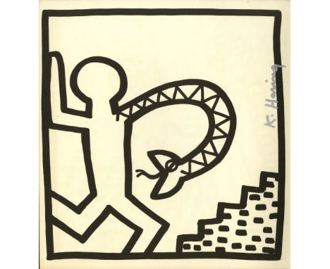 Artist: Keith Haring (American, 1958 - 1990). Title: "Snake Arm". Medium: Lithograph. Date: Composed 1982. Printed 1982. Dime