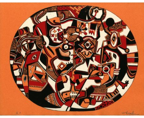 Artist: Steve Wheeler (American, 1912 - 1992). Title: "Introducing Miss America". Medium: Original color silkscreen. Date: Co