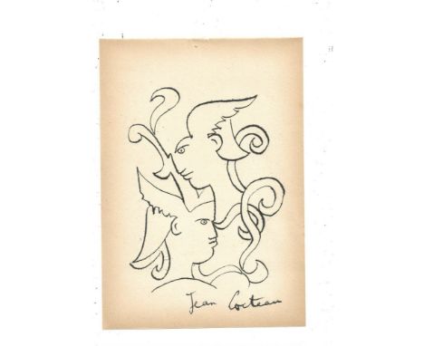 Artist: Jean Cocteau (French, 1889-1963). Title: "Hommes volants". Medium: Pen and ink drawing on paper. Date: Composed 1956.