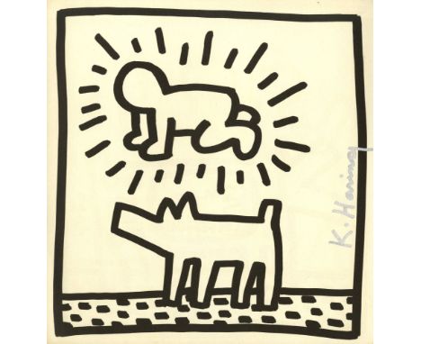 Artist: Keith Haring (American, 1958 - 1990). Title: "Radiant Baby &amp; Dog". Medium: Lithograph. Date: Composed 1982. Print