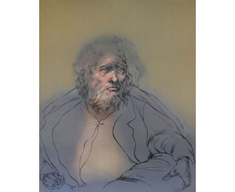 Artist: Rafael Coronel (Mexican, 1931-2019). Title: "Anciano Sombra". Medium: Color offset lithograph. Date: Printed 1978. Di