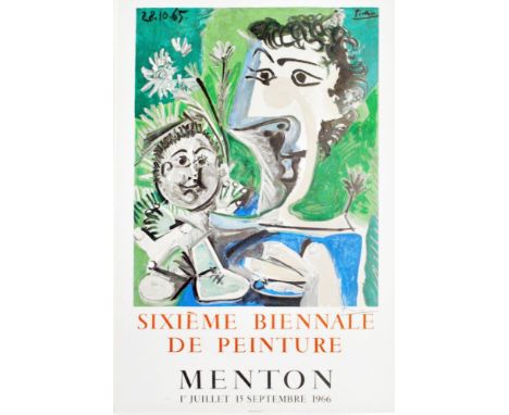Artist: Pablo Picasso (Spanish, 1881 - 1973). Title: "Sixieme Biennale de Peinture [Menton]". Medium: Color lithograph and co