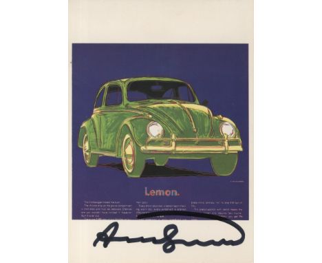 Artist: Andy Warhol (American, 1928 - 1987). Title: "Volkswagen [announcement]". Medium: Color offset lithograph. Date: Compo