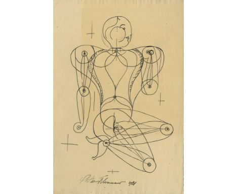 Artist: Oskar Schlemmer (German, 1888 - 1943). Title: "Figur". Medium: Pen and ink drawing. Date: Composed 1921. Dimensions: 