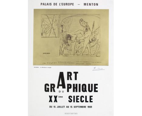Artist: Pablo Picasso (Spanish, 1881 - 1973). Title: "Art Graphique du XXeme Siecle [Palais de l'Europe]". Medium: Color lett