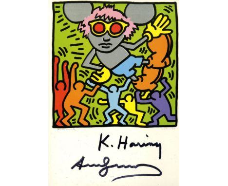 Artist: Keith Haring &amp; Andy Warhol (Americans, 20th Century). Title: "Andy Mouse IV, Homage to Warhol [postcard edition]"