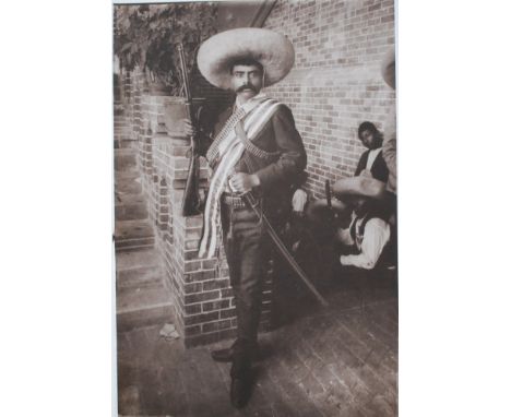 Artist: Agustin Victor Casasola (Mexican, 1874 - 1938). Title: "Emiliano Zapata, Jefe del Ejercito Suriano, con Rifle y Sable
