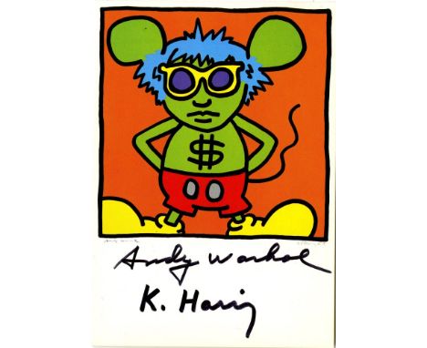 Artist: Keith Haring &amp; Andy Warhol (Americans, 20th Century). Title: "Andy Mouse I, Homage to Warhol [postcard edition]".