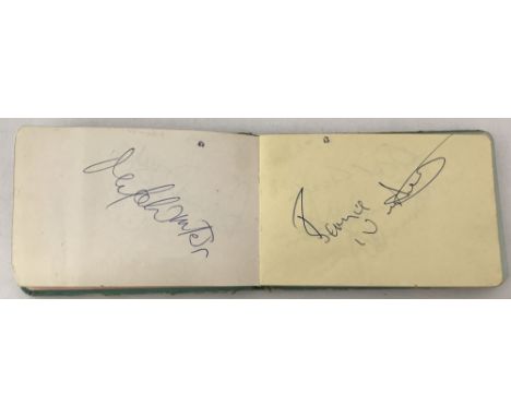 A vintage autograph book containing autographs from TV personalities, singers and Sports stars. To include Mike and Bernie Wi