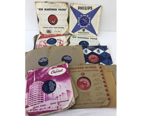 A quantity of 37 vintage 78 rpm records. To include: Vera Lynn, Harry Belafonte, Max Bygraves and Frankie Laine.