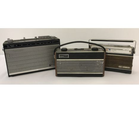 3 small vintage portable radios. Comprising: Murphy Rank Radio #MW 5775A, Roberts Rambler with turntable to base and an ITT K