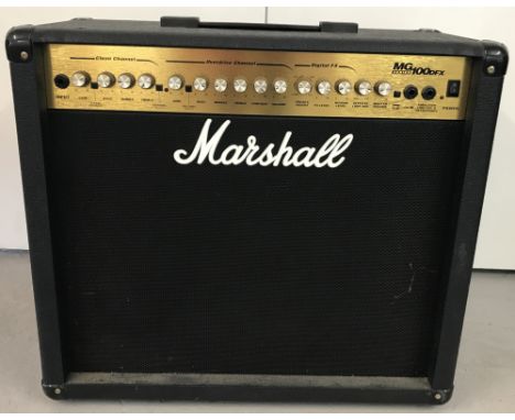 A Marshall MG Series 100DFX Amplifier with reinforced corners &amp; carry handle to top. Approx. 51 x 58cm.