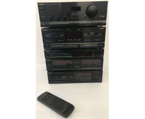 A complete Technics Separates Hi-Fi system made up of 5 pieces. Comprising: SU-X501 amplifier, double cassette deck RS-X501, 