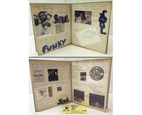 A 1970's album containing a collection of photos, tickets &amp; patches from Northern Soul events. To include: Wigan Casino 2