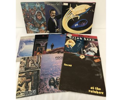 A collection of 10 vintage Rock vinyl LP's to include Rush, Van Halen &amp; Blue Oyster Cult.Comprising: Focus - Moving Waves