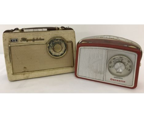 2 vintage 1960's portable radios. A Dansette Chorister Bandspread in red case. Together with a KB Rhapsody de luxe radio in c