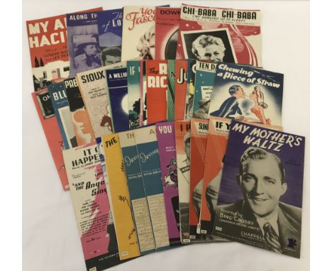 A collection of 1940's sheet music, mostly from movies &amp; stage productions, 50 pieces in total.&nbsp;To include: Bing Cro