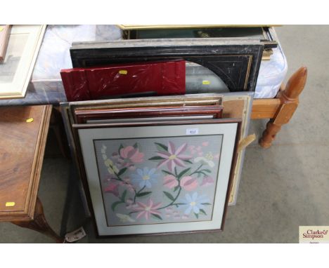 Four various mirrors, collection of prints, to include portrait print of the Rt Hon W E Gladstone MP