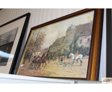 After George Koch, coloured print entitled "The Meet"