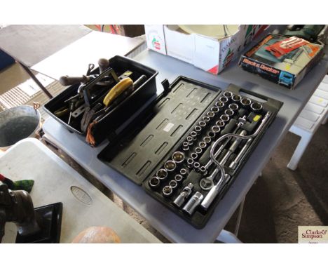 A large Kamasa-Tools socket set and a small toolbox with tools