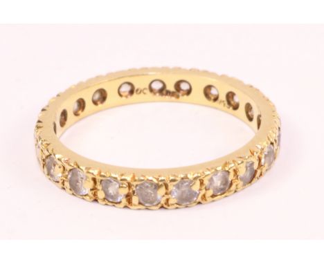 18ct gold stone set eternity ring hallmarked   Condition Report   Click here for further images, condition, auction times & d