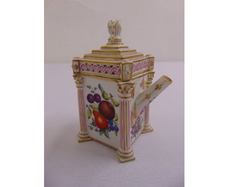 A Meissen teapot, marks to the base with single cancellation mark, A/F