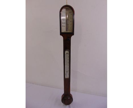 Callahan of London mercury stick barometer and thermometer