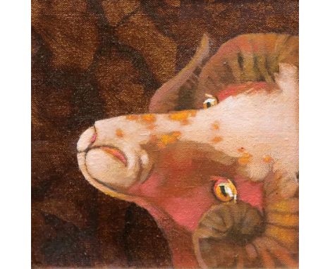 JANE BLAIR (SCOTTISH CONTEMPORARY) MUTTON Mixed media on canvas, signed lower right, 19 x 19cm Condition Report:Available upo