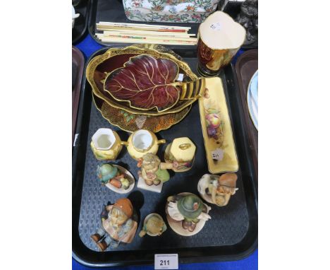 Assorted Hummel figures, Aynsley Orchard Gold pieces and Carlton Ware dishes Condition Report:No condition report available.