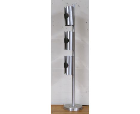A 20th century chrome standard lamp in the manner of Raak, 119cm high Condition Report:Available upon request
