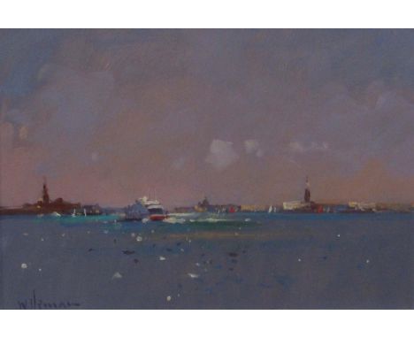 Peter Wileman (British 1946-): 'San Giorgio & the Lagoon Venice', oil on panel signed 24cm x 34cm 

DDS - Artist's resale rig