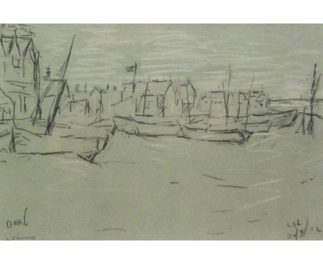 After Laurence Stephen Lowry RA (British 1887-1976): 'Deal' (study for The Beach), limited edition print signed 'L S Lowry' i