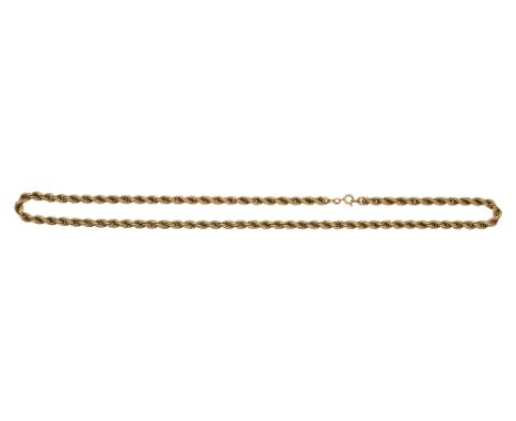 A 9ct gold multi link ropetwist neck chainstamped 375, Sheffield import marks, bolt ring claspLength 30cm., weight approx. 32