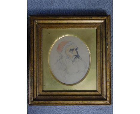 A framed and glazed pencil portrait attributed to Johan Busch, 1846. 29x26cm 
