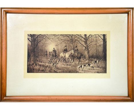 After George Wright, a group of four hunting prints, glazed and framed. 12.5cm x 26cm. (4)