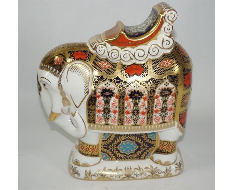 A Royal Crown Derby elephant, made for Gumps. Limited ed 73/100. Printed marks. Height 21cm.