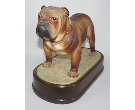 A Royal Worcester model of a bulldog, by Doris Lindner. Circa 1967. Printed marks. Height 20cm. 