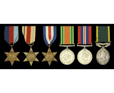 Six: Signalman E. C. Berge, Royal Signals  1939-45 Star; Africa Star; France and Germany Star; Defence and War Medals 1939-45