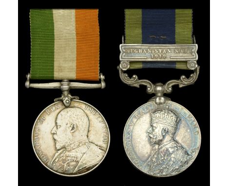 King’s South Africa 1901-02, 2 clasps, South Africa 1901, South Africa 1902 (16750 Corpl: H. E. Austin. R.H.A.); India Genera