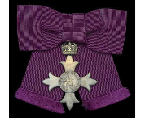 The Most Excellent Order of the British Empire, M.B.E. (Civil) Member’s 1st type, lady’s shoulder badge, silver, hallmarks fo