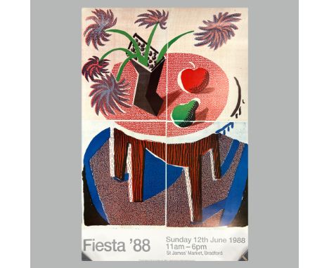 David Hockney OM CH RA (British, b.1937) 'Fiesta 88', Bradford Festival, 1988, Offset lithograph, printed on thick, almost ca