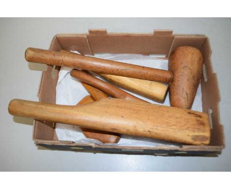 Box of vintage wooden tools