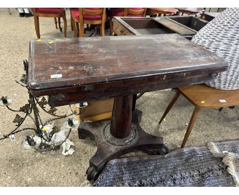 Late Georgian rosewood card table, for restoration