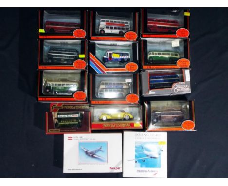 Diecast - EFE, Corgi, Matchbox, Herpa - fourteen EFE, Corgi, Matchbox and Herpa boxed diecast vehicles in various scales to i