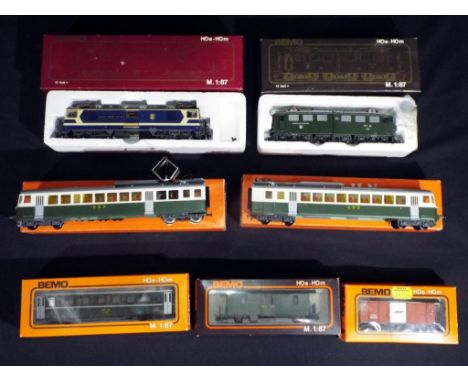 Model Railways - Bemo, Kleinbahn - three boxed HO gauge electric overhead locomotives by Bemo and Kleinbahn together with fou